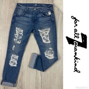 Distressed Relaxed Skinny Jeans